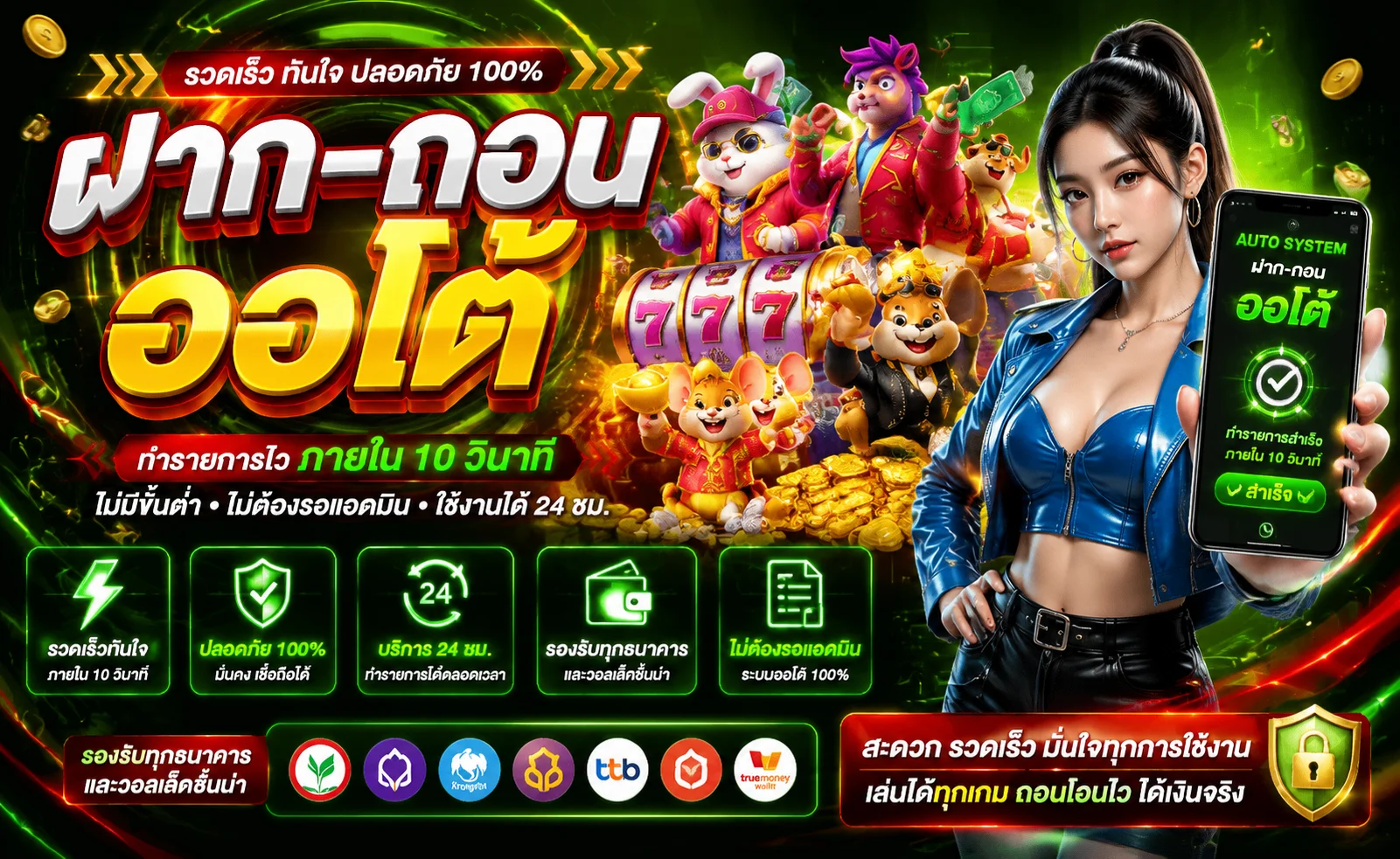 ตัวอย่างเกมสล็อตและคาสิโนสดที่ให้บริการใน Chang1688
